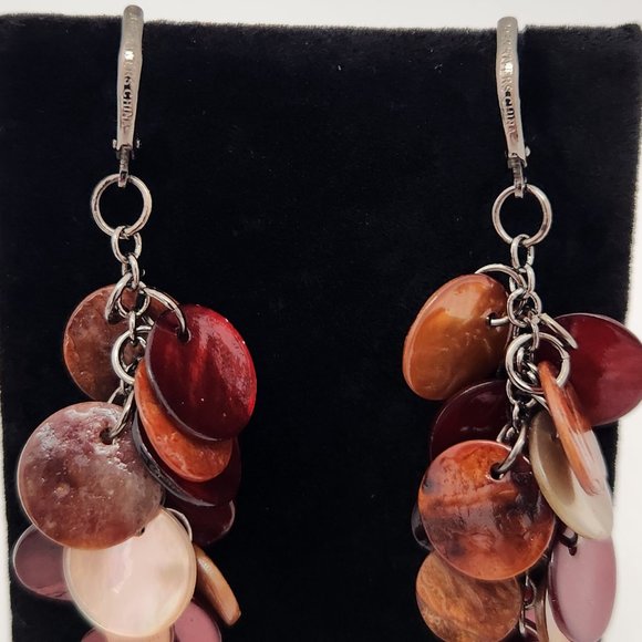 Joan Rivers Dangling Layer Round Shell Earrings #660 - Picture 6 of 16